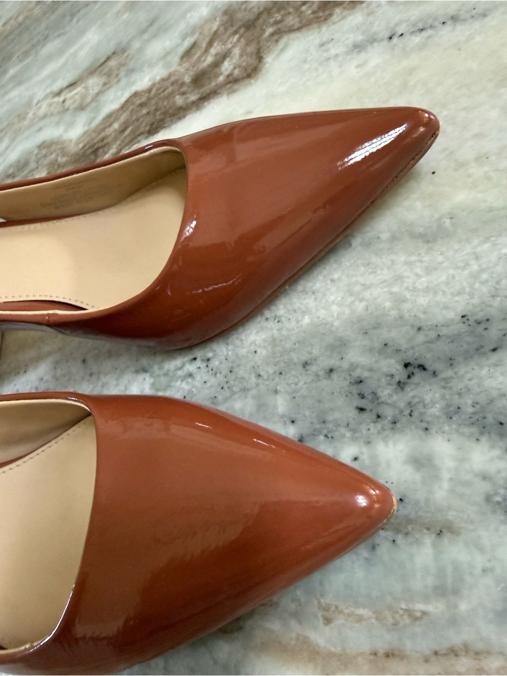 VINCE CAMUTO SZ 9 Point toe slingback block heel cognac - Picture 5 of 9